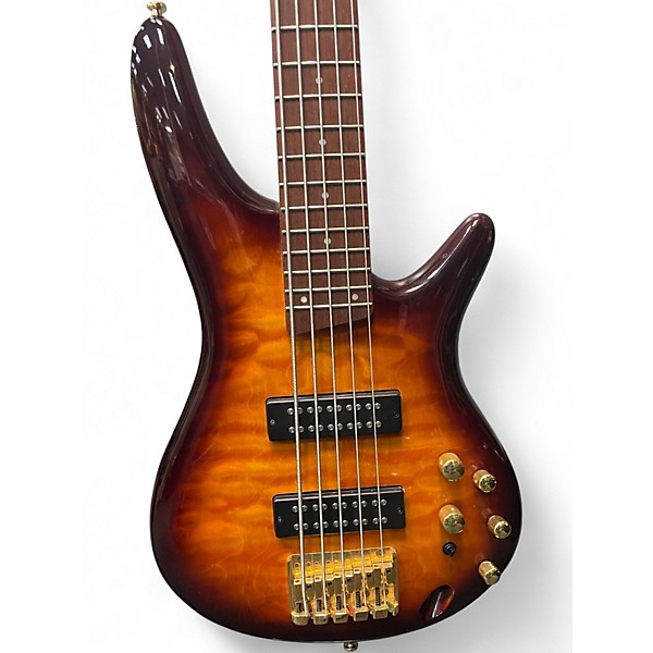 Used Ibanez SR405 5 String Amber Electric Bass Guitar