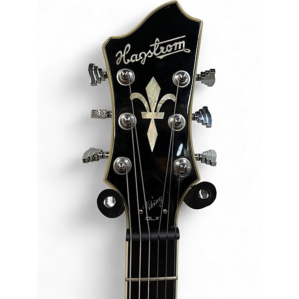 Used 2017 Hagstrom Viking Deluxe Black Hollow Body Electric Guitar