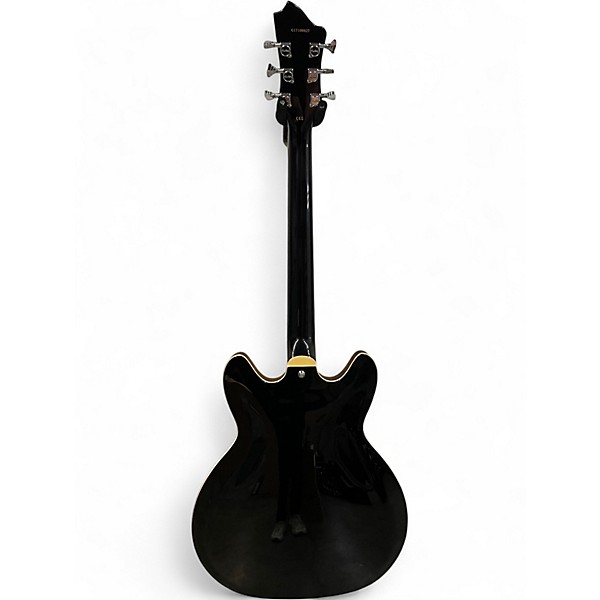 Used 2017 Hagstrom Viking Deluxe Black Hollow Body Electric Guitar