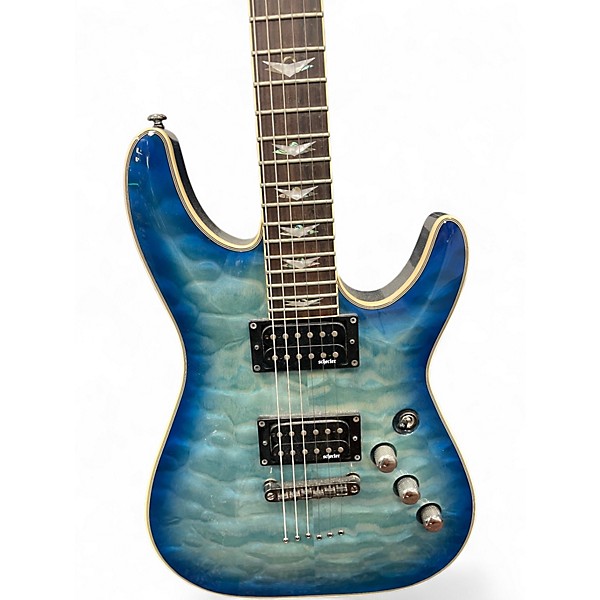 Used Schecter Guitar Research Omen Extreme 6 Trans Blue Solid Body Electric Guitar
