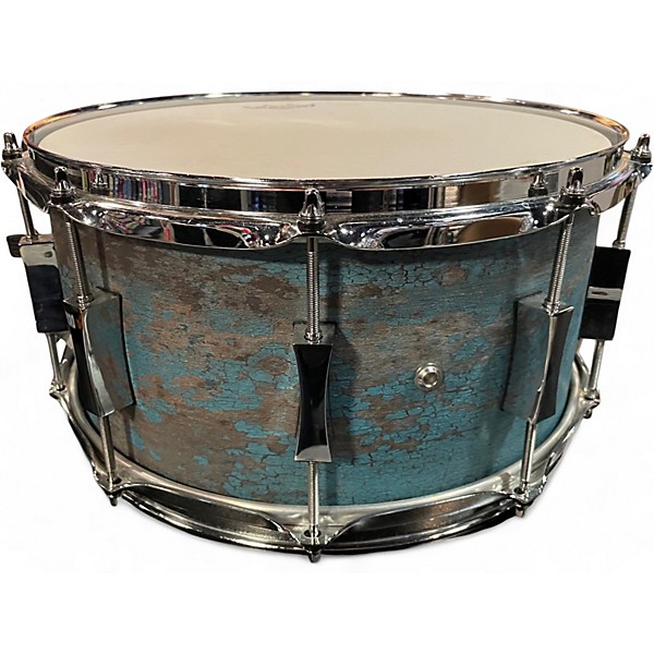 Used Pork Pie 7X14 WEATHERED BARN BLUE SNARE BLUE Drum