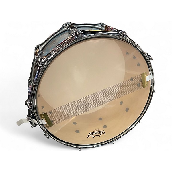 Used Pork Pie 7X14 WEATHERED BARN BLUE SNARE BLUE Drum