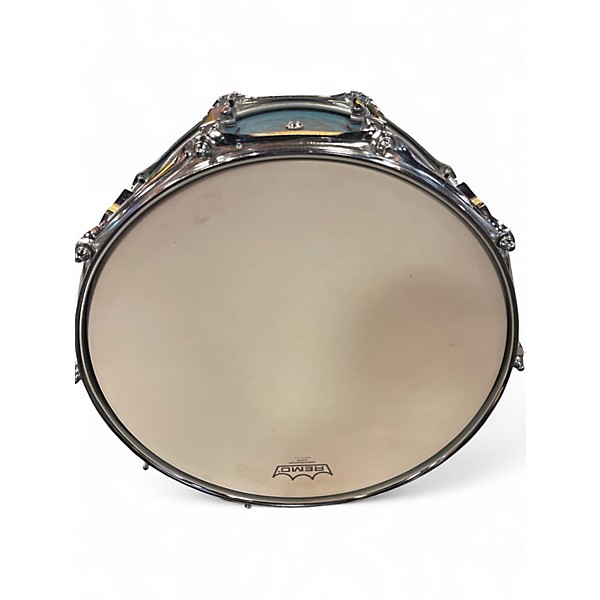 Used Pork Pie 7X14 WEATHERED BARN BLUE SNARE BLUE Drum