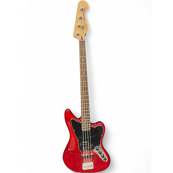 Used Squier JAGUAR BASS RED Electric Bass Guitar