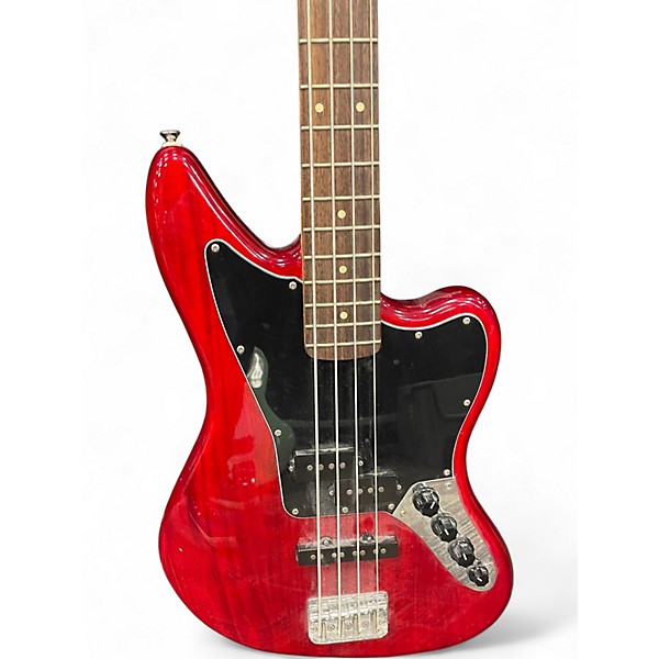 Used Squier JAGUAR BASS RED Electric Bass Guitar