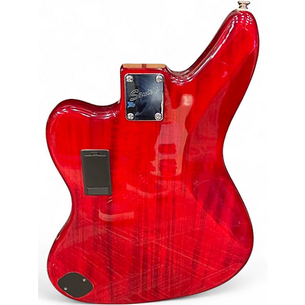 Used Squier JAGUAR BASS RED Electric Bass Guitar