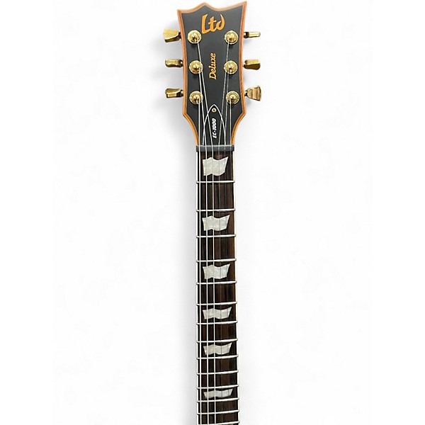 Used ESP EC1000 Deluxe Black and Gold Solid Body Electric Guitar