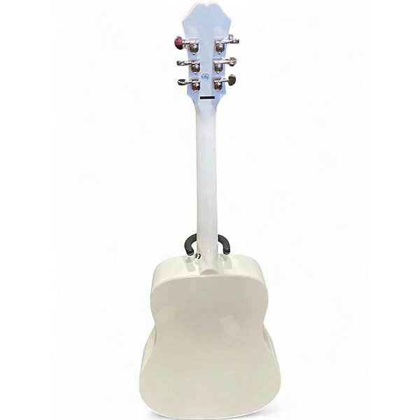 Used Epiphone Dove Pro White Acoustic Electric Guitar