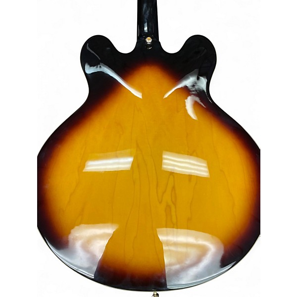 Used Epiphone Dot Deluxe Flametop Vintage Sunburst Hollow Body Electric Guitar