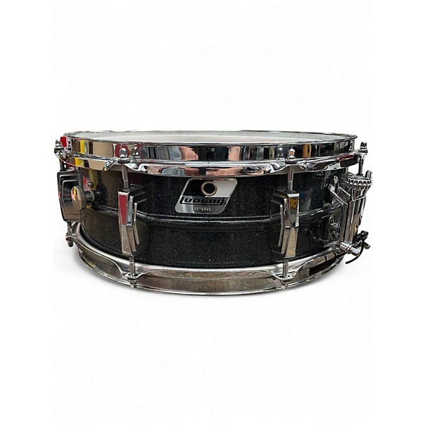 Used Ludwig 14X5 Black Galaxy Acrolite Black over Aluminum Snare Drum