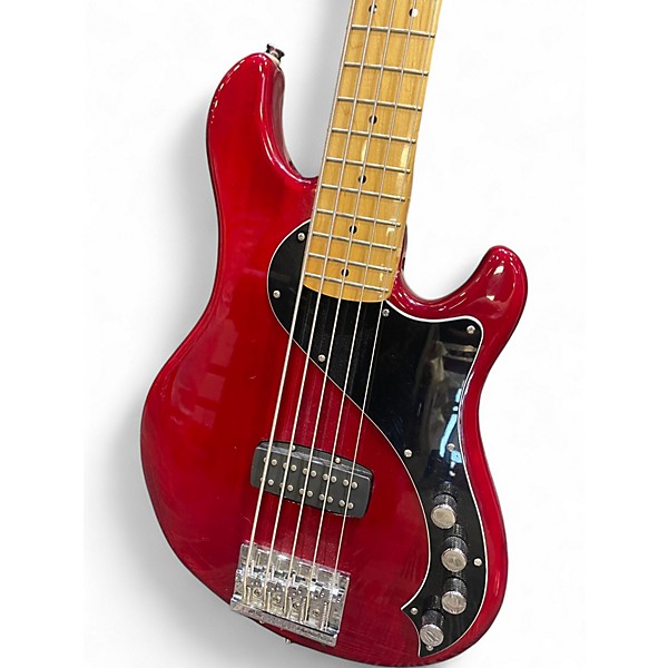 Used Squier Deluxe Dimension Bass V 5 String Red Electric Bass Guitar