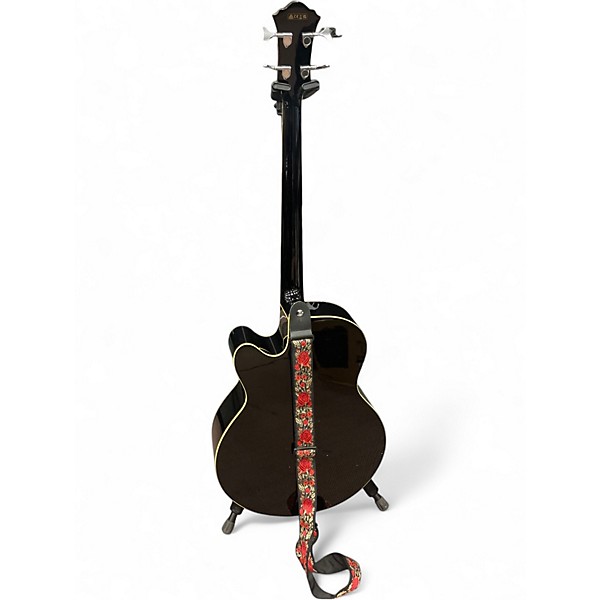 Used Ibanez AEB5E Black Acoustic Bass Guitar