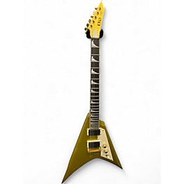Used ESP LTD Kirk Hammett Signature KH-V Metallic Gold Sparkle Solid Body Electric Guitar