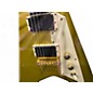Used ESP LTD Kirk Hammett Signature KH-V Metallic Gold Sparkle Solid Body Electric Guitar