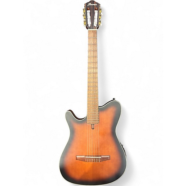 Used Ibanez FRH10NL Brown Sunburst Nylon String Acoustic Guitar