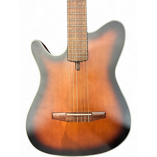 Used Ibanez FRH10NL Brown Sunburst Nylon String Acoustic Guitar