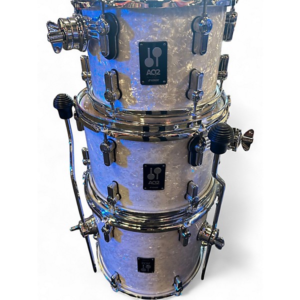 Used SONOR 5 Piece AQ2 Martini Expanded Pearl White Drum Kit