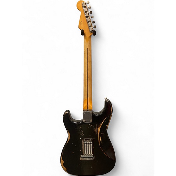 Used Fender Road Worn Player Stratocaster HSS Black Solid Body Electric Guitar