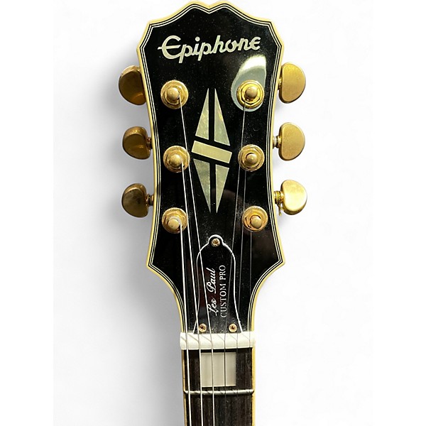 Used Epiphone Les Paul Custom Classic Pro Black and White Solid Body Electric Guitar