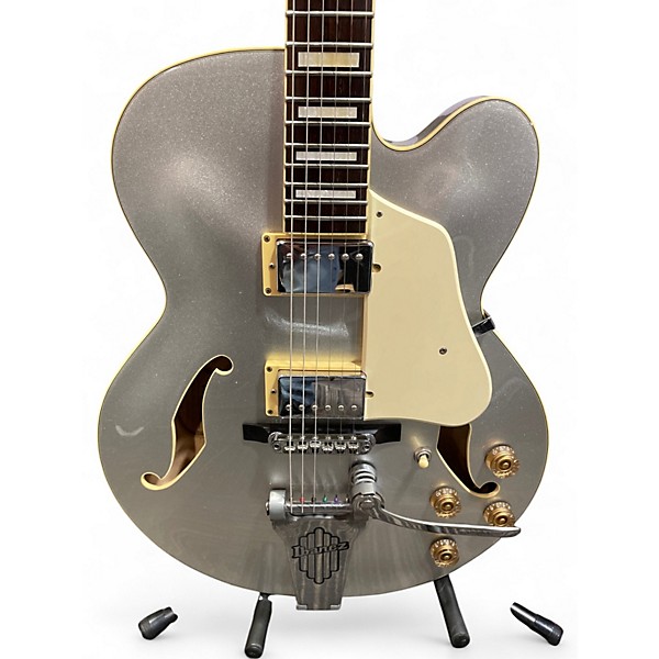 Used Ibanez AFS75TD SV 12 01 Metallic Silver Hollow Body Electric Guitar
