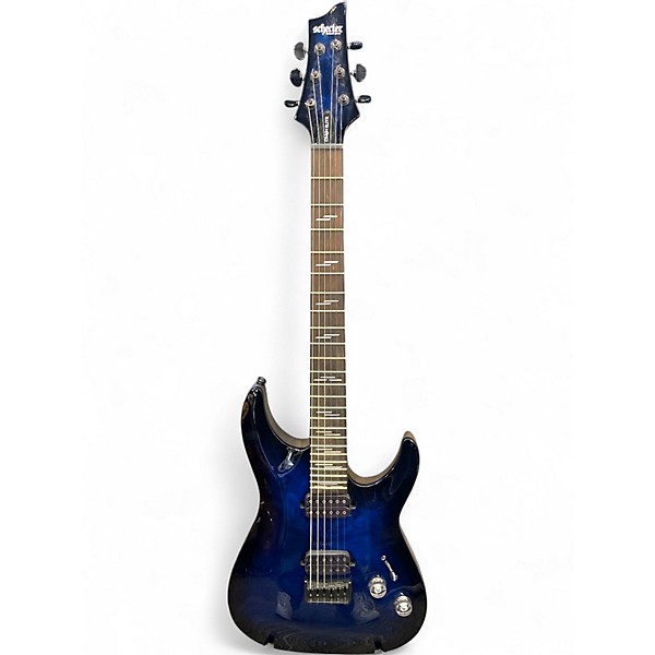 Used Schecter Guitar Research OMEN ELITE Blue Burst Solid Body Electric Guitar
