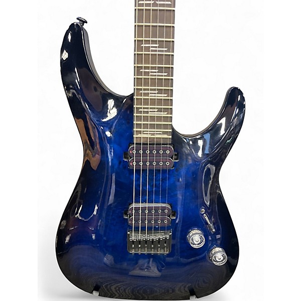 Used Schecter Guitar Research OMEN ELITE Blue Burst Solid Body Electric Guitar