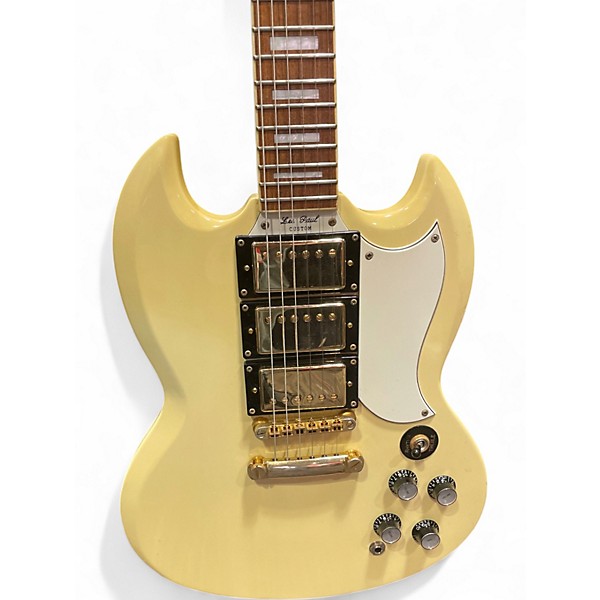 Used Epiphone Les Paul Custom Antique Ivory Solid Body Electric Guitar