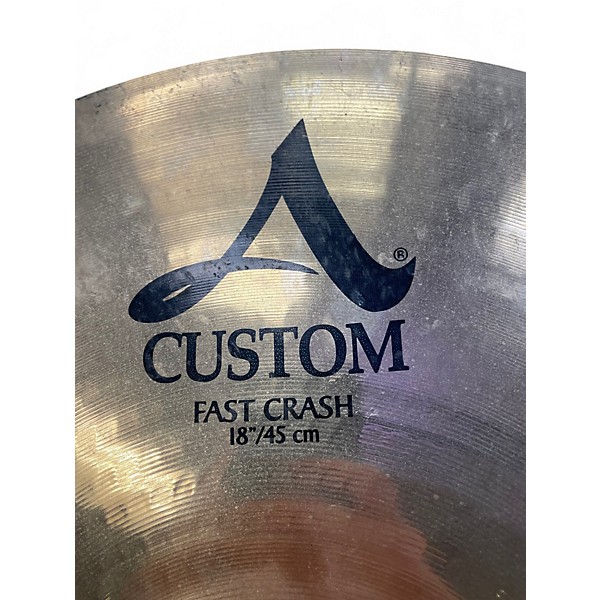 Used Zildjian 18in A CUSTOM FAST CRASH Cymbal