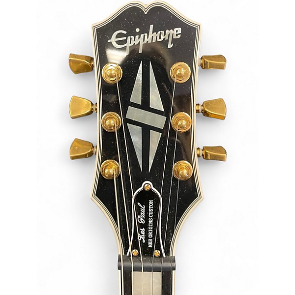 Used Epiphone Matt Heafy Les Paul Custom Black and Gold Solid Body Electric Guitar