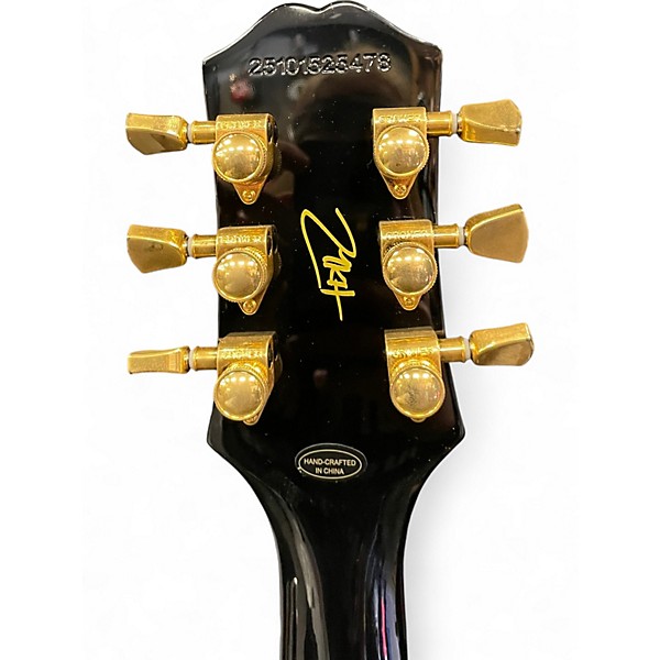 Used Epiphone Matt Heafy Les Paul Custom Black and Gold Solid Body Electric Guitar