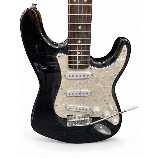 Used Starcaster by Fender Strat Black Solid Body Electric Guitar
