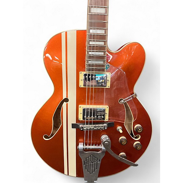 Used Ibanez AFS80T Artcore Metallic Orange Hollow Body Electric Guitar