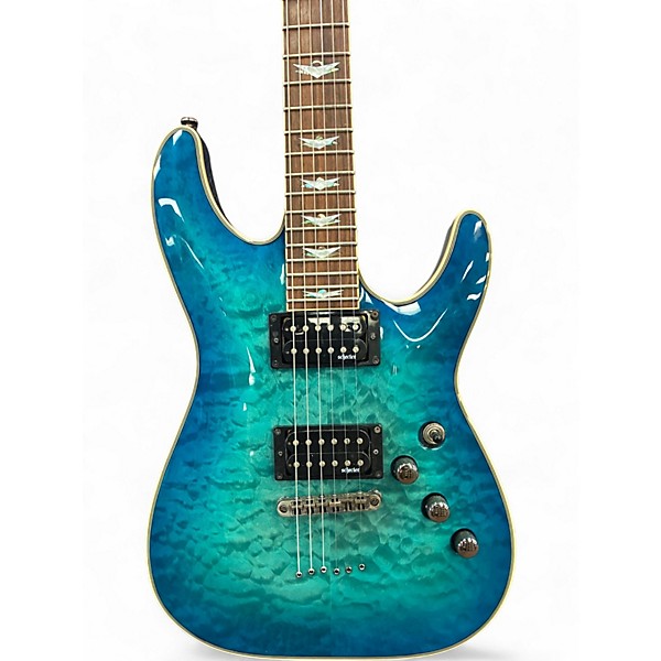 Used Schecter Guitar Research Omen Extreme 6 Ocean Blue Burst Solid Body Electric Guitar