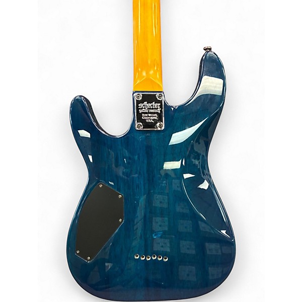 Used Schecter Guitar Research Omen Extreme 6 Ocean Blue Burst Solid Body Electric Guitar
