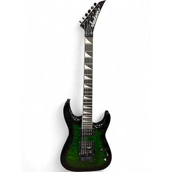 Used Jackson JS32 Dinky Transparent Green Burst Solid Body Electric Guitar