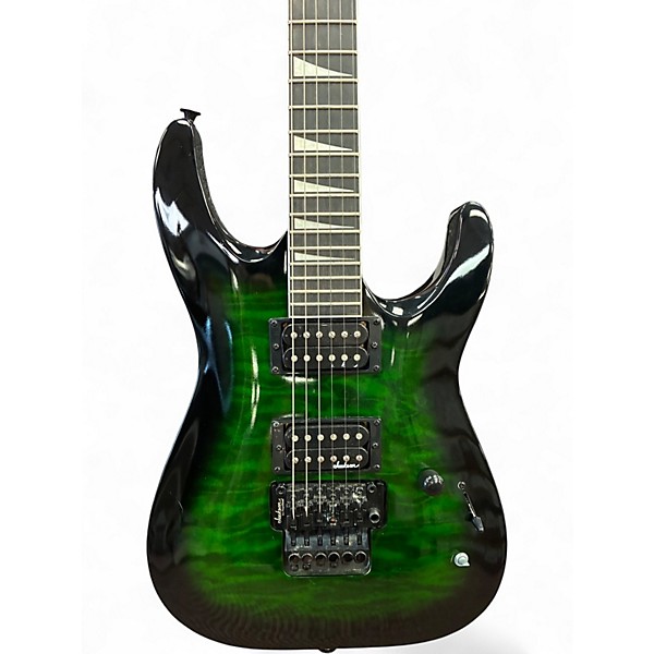 Used Jackson JS32 Dinky Transparent Green Burst Solid Body Electric Guitar
