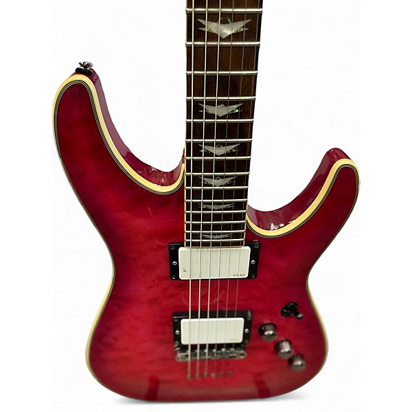 Used Schecter Guitar Research Omen Extreme-6 Shocking Pink Solid Body Electric Guitar