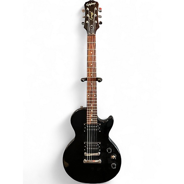 Used Epiphone Les Paul Special Black with Silver Pinstripes Solid Body Electric Guitar