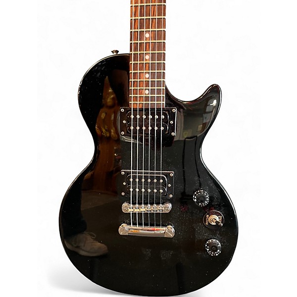 Used Epiphone Les Paul Special Black with Silver Pinstripes Solid Body Electric Guitar