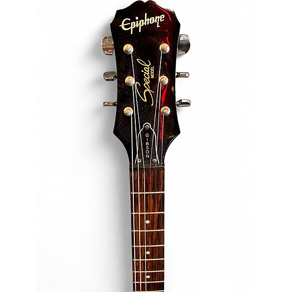 Used Epiphone Les Paul Special Black with Silver Pinstripes Solid Body Electric Guitar