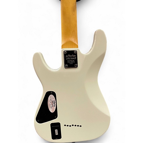 Used Schecter Guitar Research Demon 7 String White Solid Body Electric Guitar