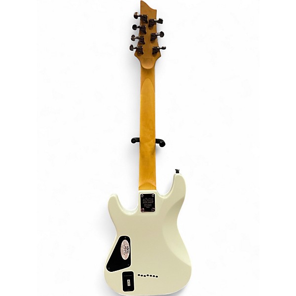 Used Schecter Guitar Research Demon 7 String White Solid Body Electric Guitar