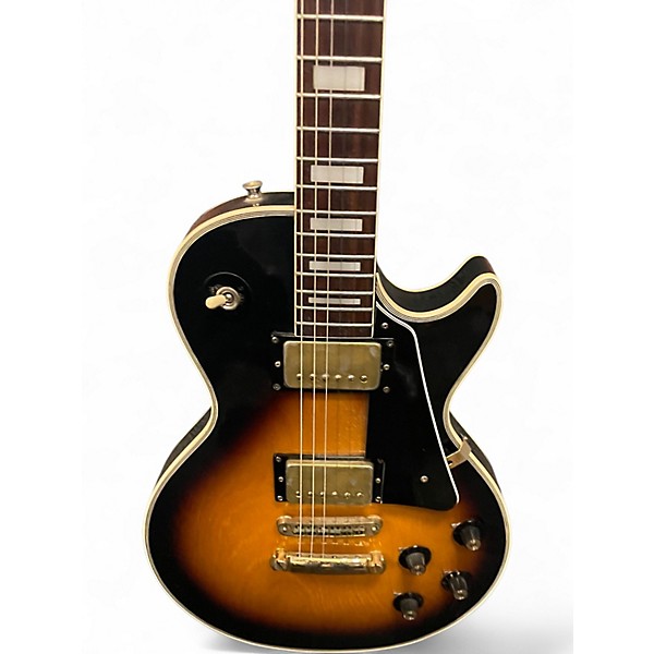 Used Penco LP Style 2 Tone Sunburst Solid Body Electric Guitar