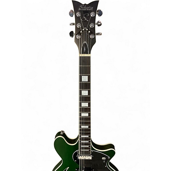 Used Schecter Guitar Research T S/H-1 Emerald Green Hollow Body Electric Guitar
