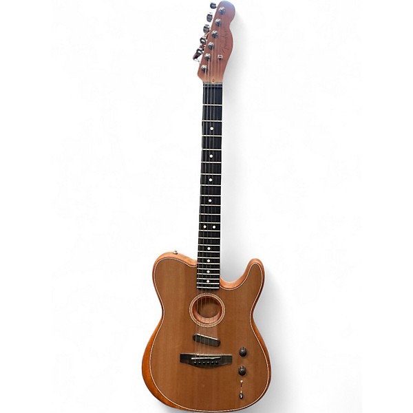 Used Fender American Acoustasonic Telecaster Brown Acoustic Electric Guitar