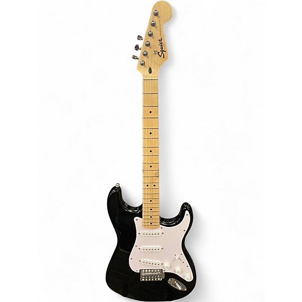 Used Squier SONIC STRATOCASTER Black and White Solid Body Electric Guitar