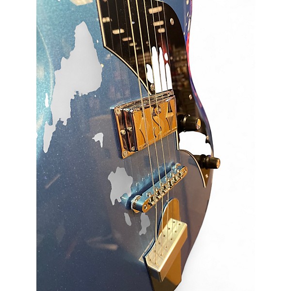 Used Supro Jamesport Metallic Blue Solid Body Electric Guitar