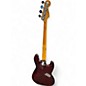 Used Fender Standard Jazz Bass Left Handed Chrome Red Electric Bass Guitar