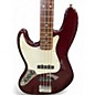 Used Fender Standard Jazz Bass Left Handed Chrome Red Electric Bass Guitar
