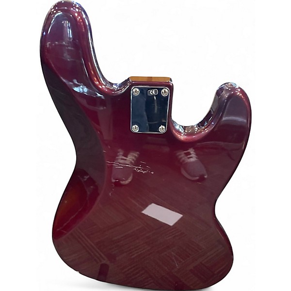 Used Fender Standard Jazz Bass Left Handed Chrome Red Electric Bass Guitar